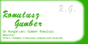 romulusz gumber business card